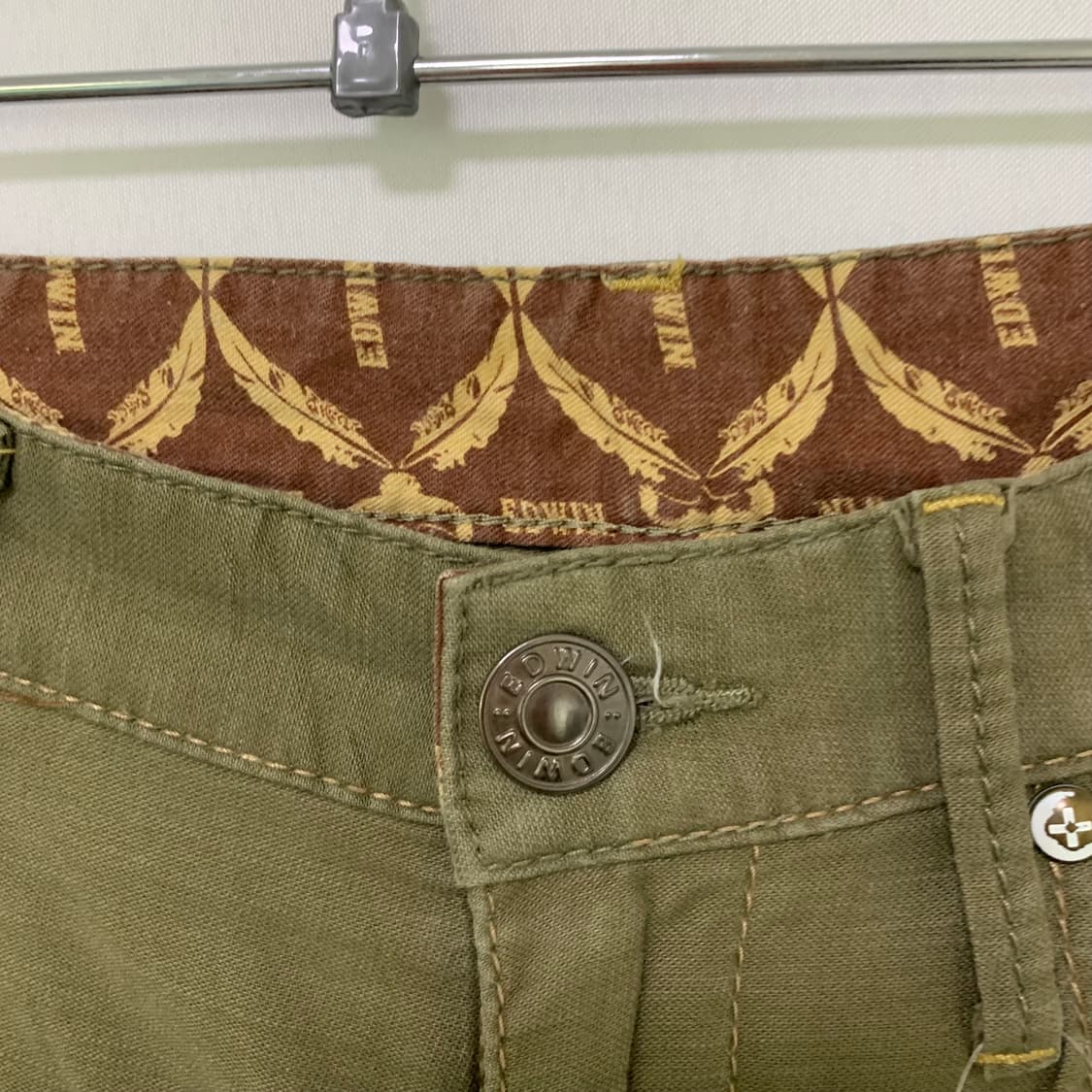 에드윈 백 벨트 포인트 지퍼 포켓 카고팬츠 31인치 00s 남녀공용 바지 상품이미지4