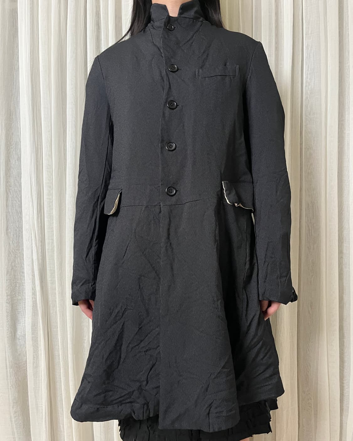 꼼데가르송 블랙 축융폴리 스트라이프 코트 comme des garcons 상품이미지8