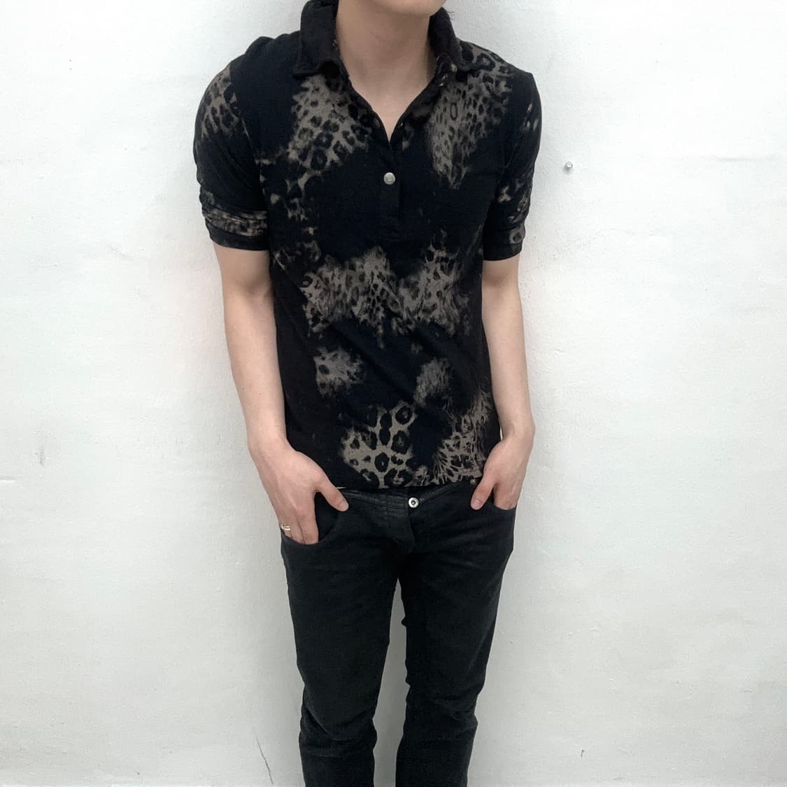 Leopard pattern collar short 상품이미지1