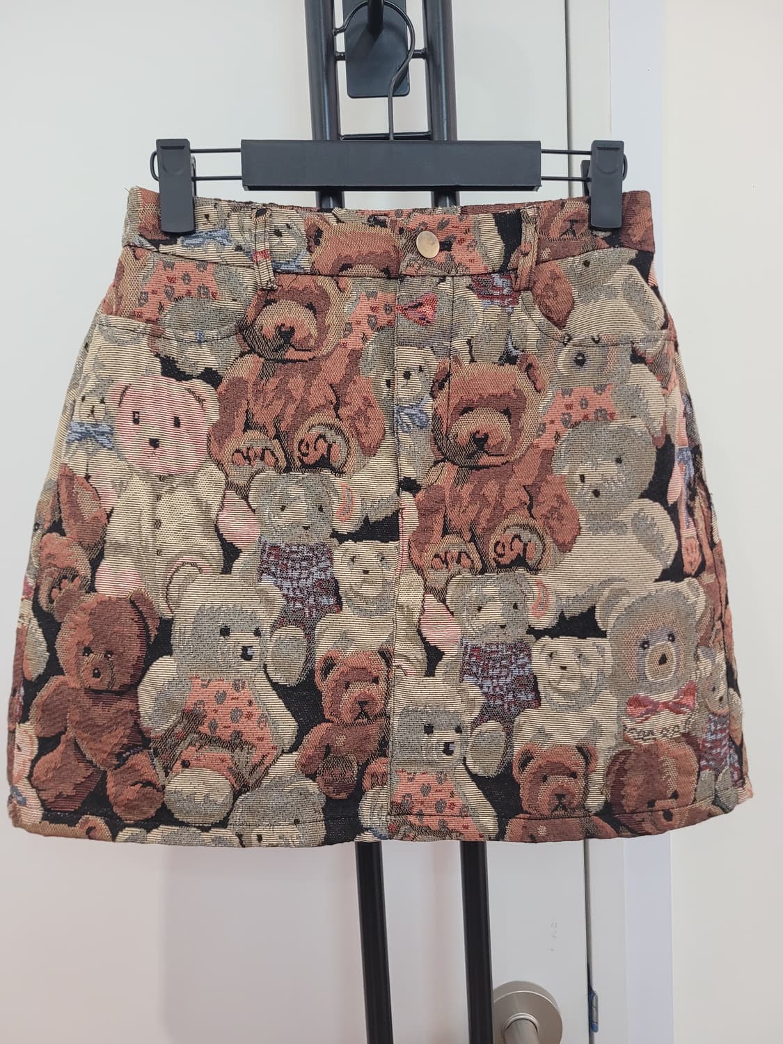 오디너리 홀리데이 테디베어 패턴 자카드 미니스커트 S사이즈 상품이미지1