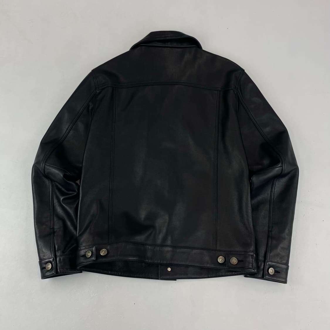 도프제이슨 양가죽 블랙 레더 트러커 자켓 (95) 상품이미지2