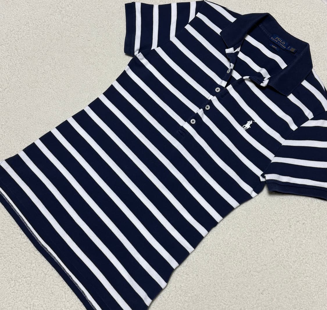 폴로 랄프로렌 네이비 화이트 스트라이프 반팔 상품이미지3