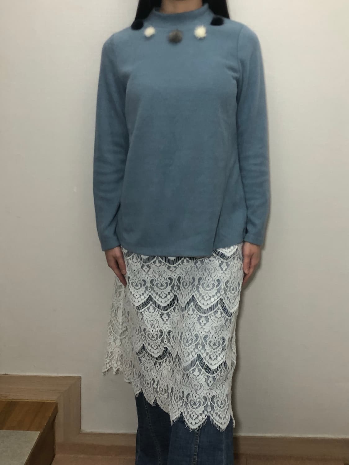 빈티지 파스텔 블루 니트 상품이미지6