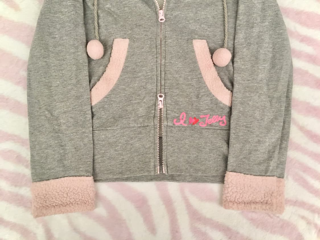 회핑 미니폼폼이 투웨이 뽀글이 퍼 후드집업 히메갸루 조지후쿠 상품이미지3