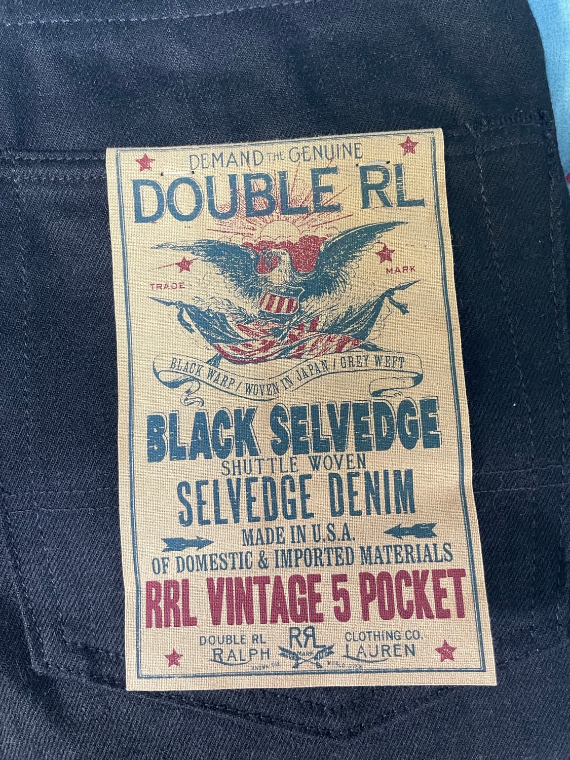 [29/30] RRL 빈티지 파이브포켓 블랙온블랙 상품이미지4