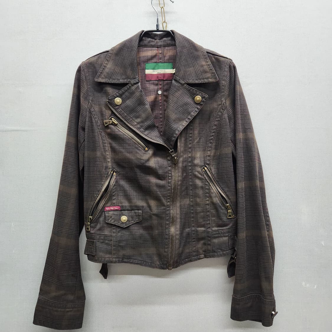 빈폴 타탄체크 라이더 크롭 자켓 95(S) 상품이미지1