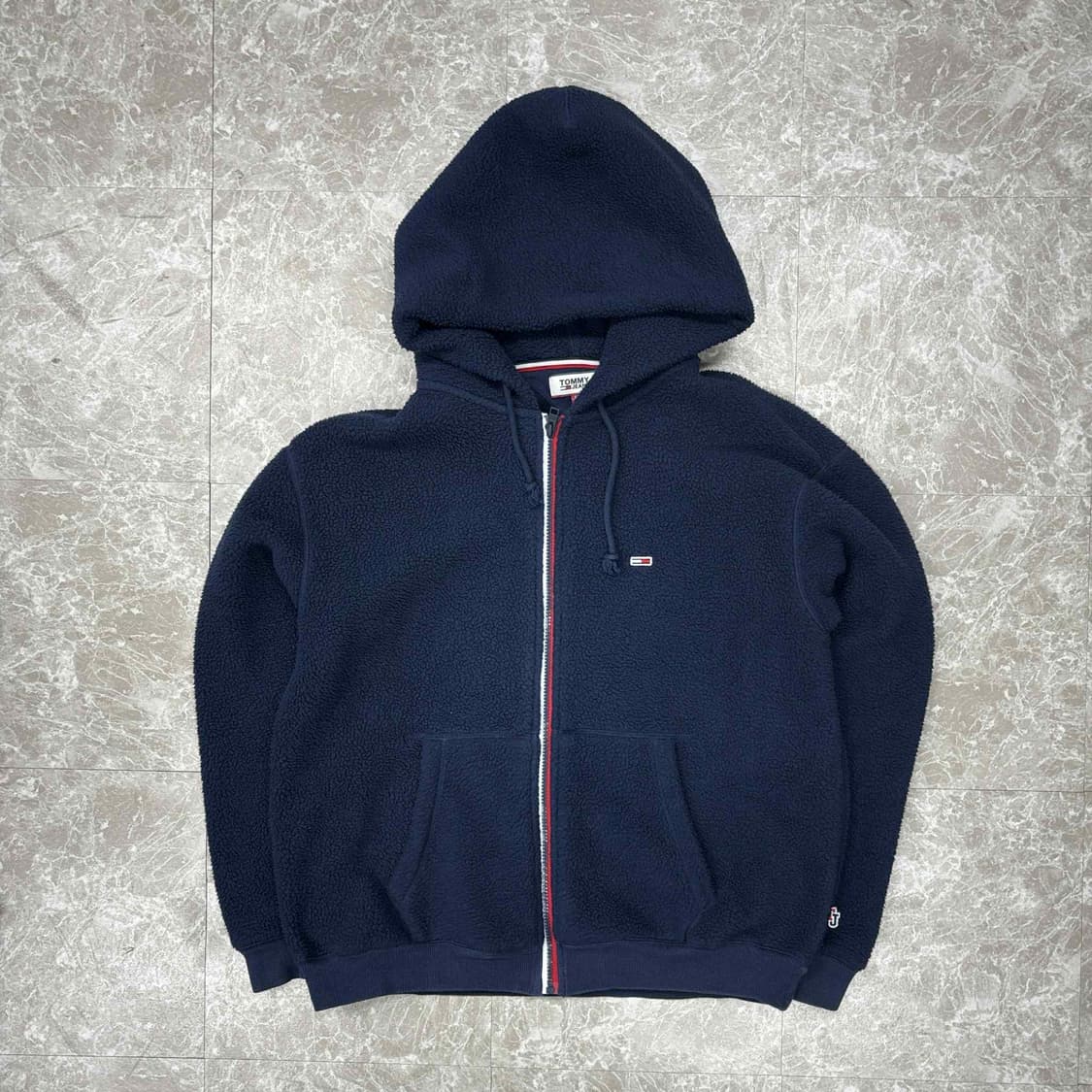 타미힐피거 진스 네이비 플리스 후드집업 후리스(L) 상품이미지2