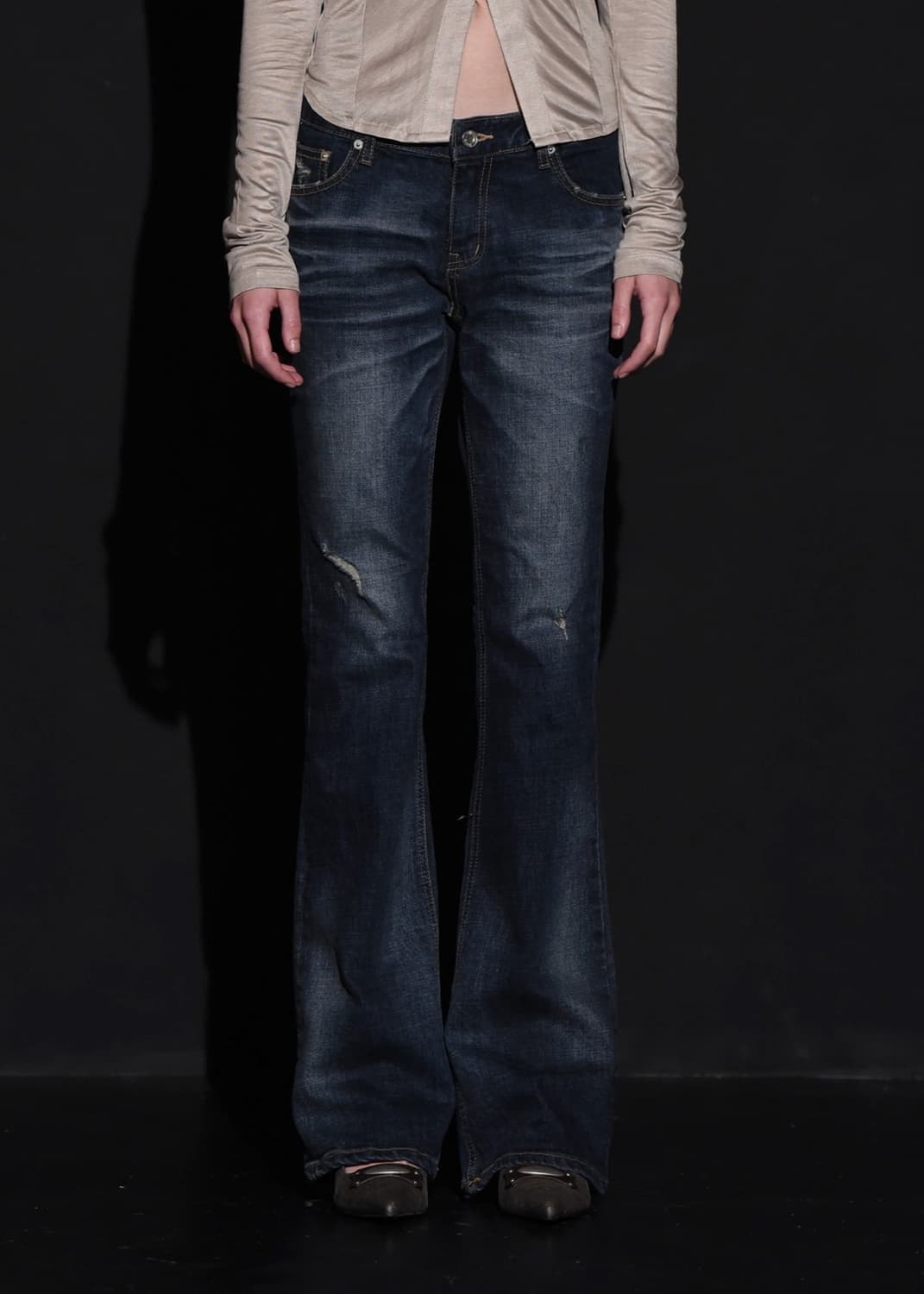 DEEP BLUE WASHING BOOTS CUT DENIM PANTS 상품이미지6