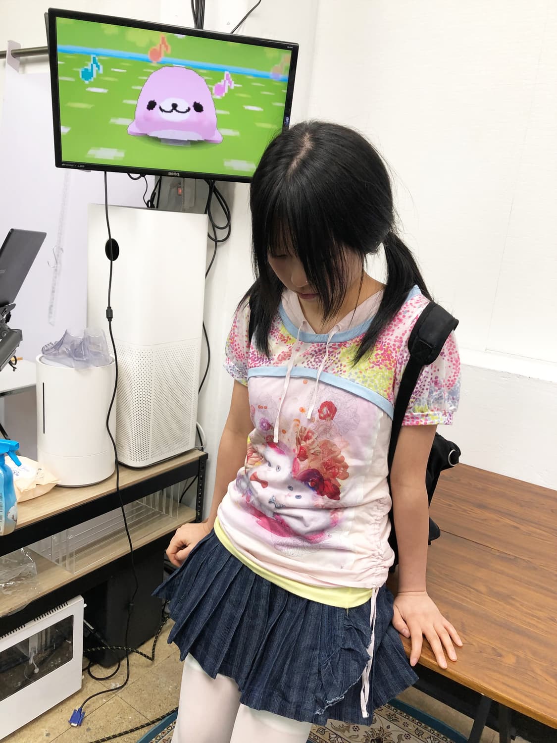 S BNX 비엔엑스 고양이 반팔 후드 티셔츠 상품이미지1