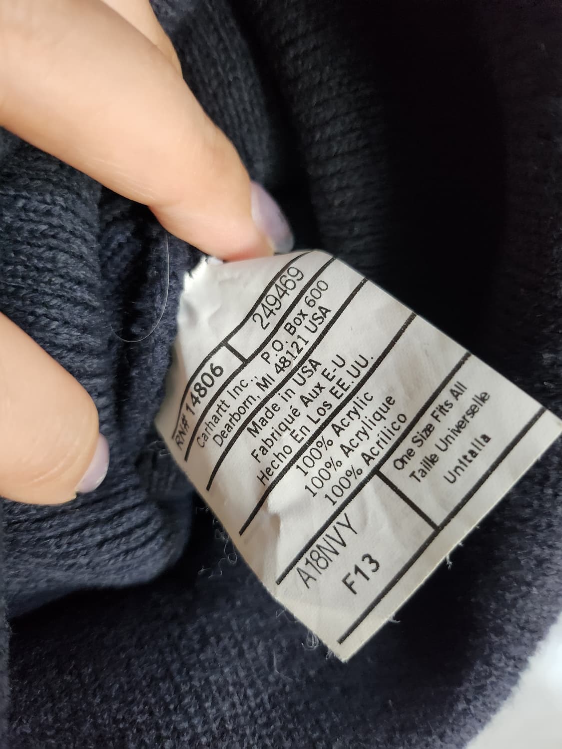 554) 칼하트 비니 A18-NVY 상품이미지1