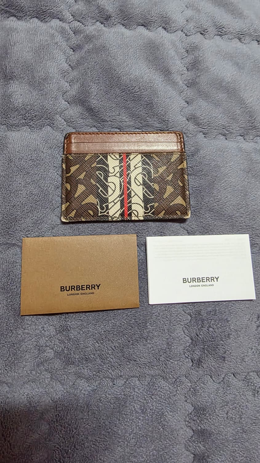 (정품) 버버리 모노그램 스트라이프 E 캔버스/카드지갑/남녀공용/개인 상품이미지1