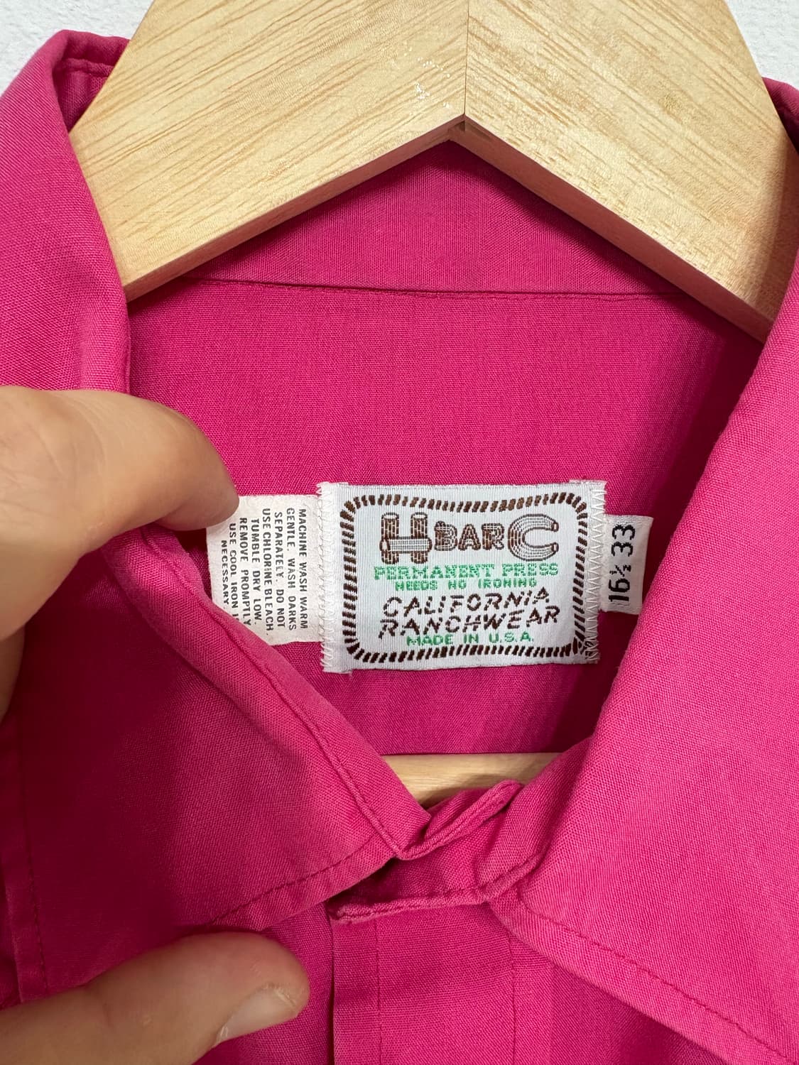 70's vtg H bar C faded Pink Western Shir 상품이미지3