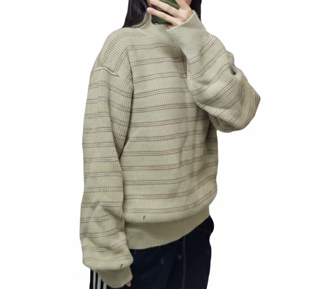 말차 초코맛 반집업 니트/초코나무숲 말차코어/말차라떼 상품이미지2