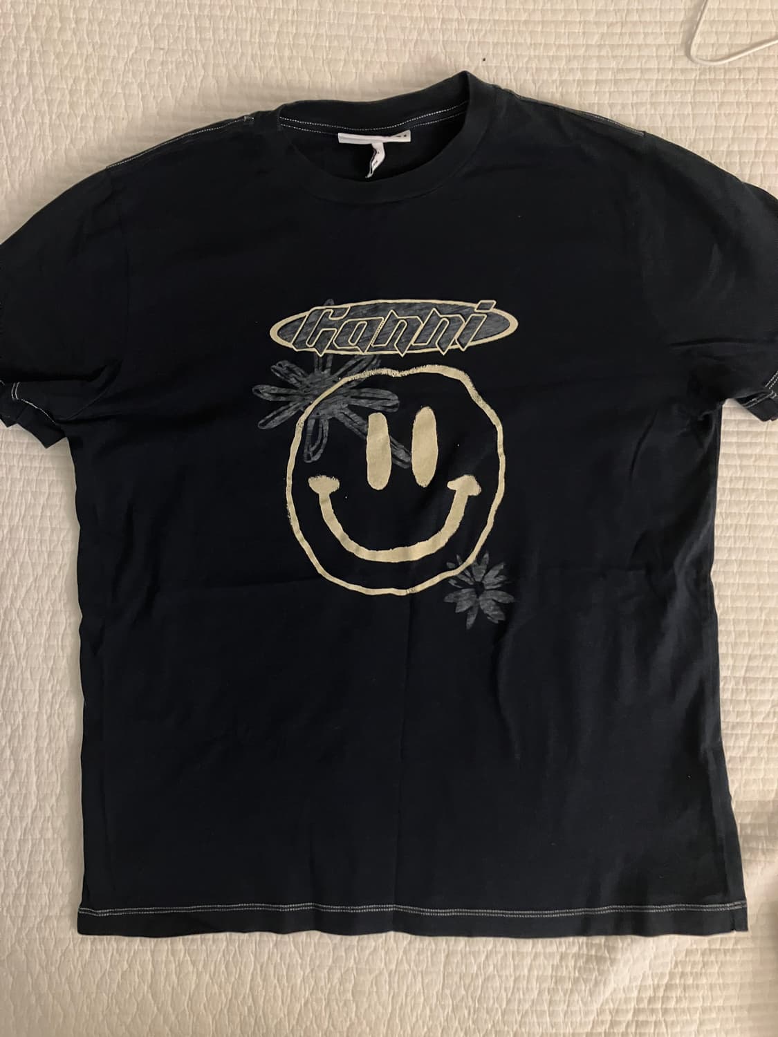 가니 ganni 스마일 프린팅 티셔츠 XS 상품이미지1