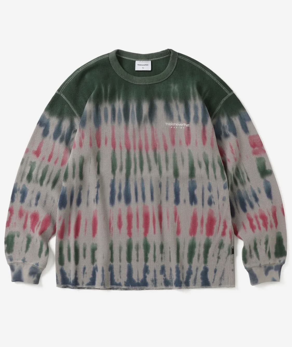디스이즈네버댓 Tie Dye Waffle L/S Top warm grey 상품이미지1