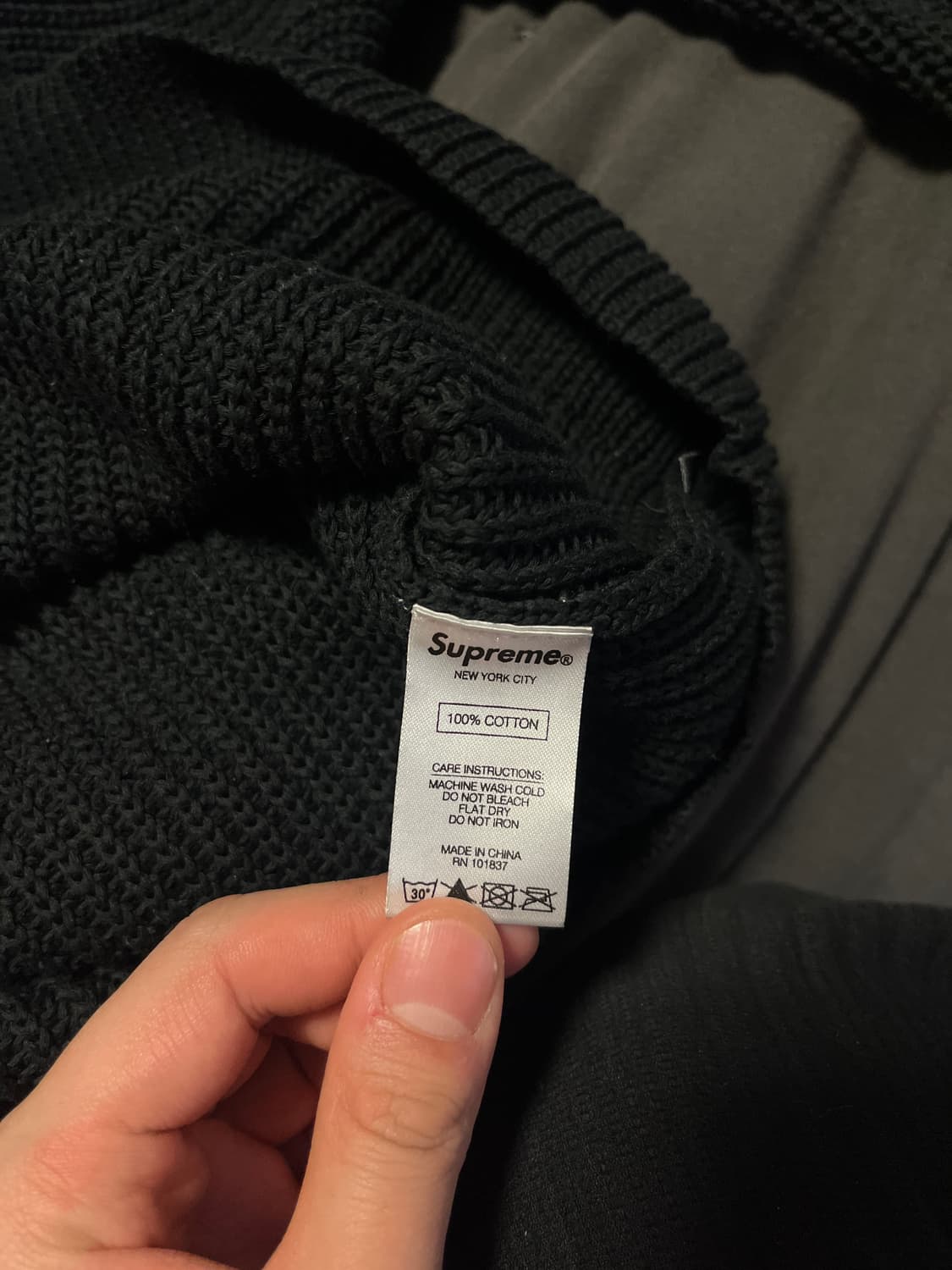 (L) 슈프림 꼼데가르송 니트 블랙 상품이미지3