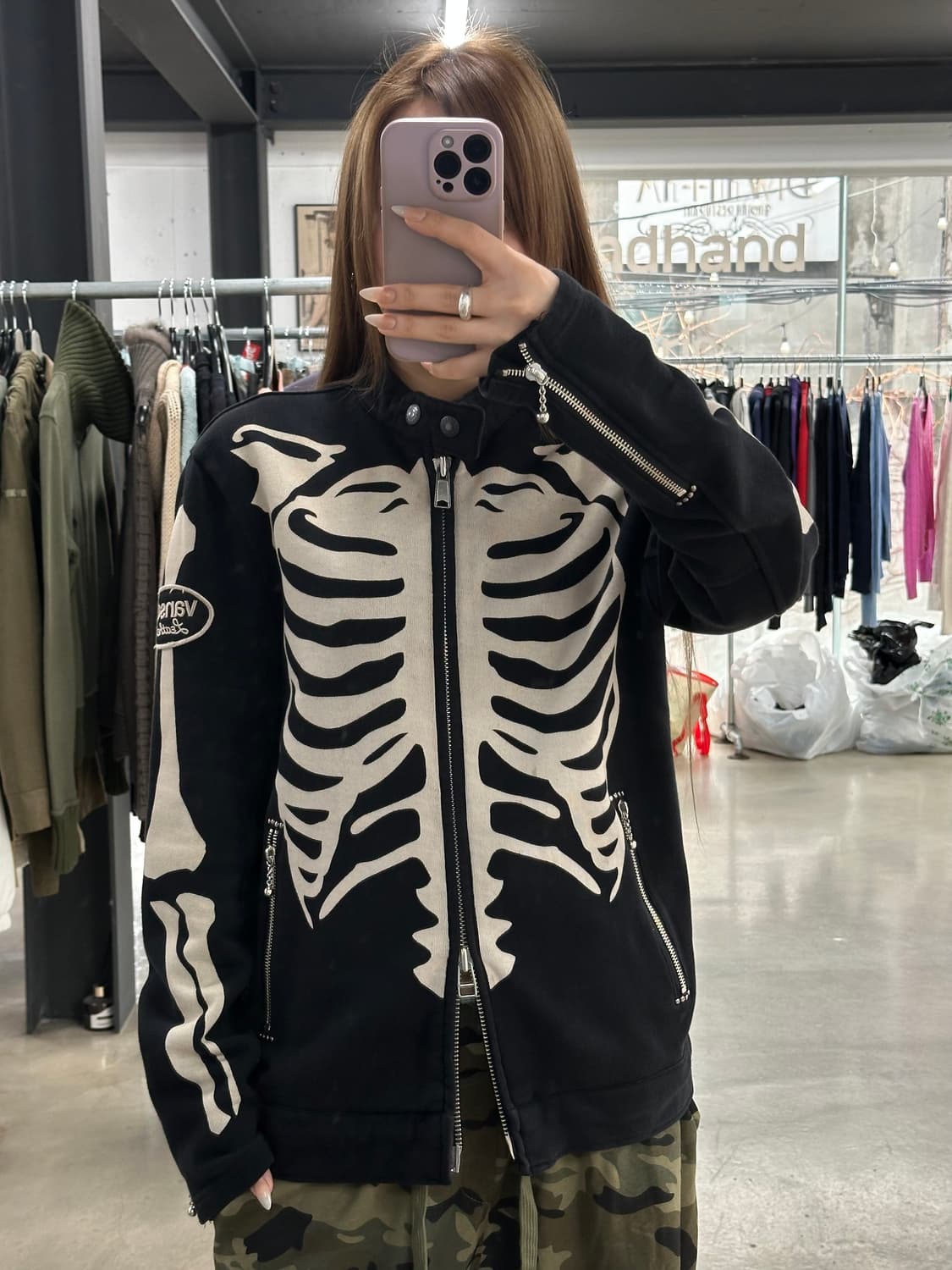 벤슨 본 스켈레톤 투웨이 넥버클 코튼자켓 상품이미지1