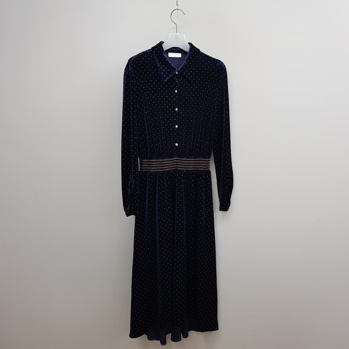 산드로 SANDRO 벨벳 도트  롱원피스 38사이즈 상품이미지2