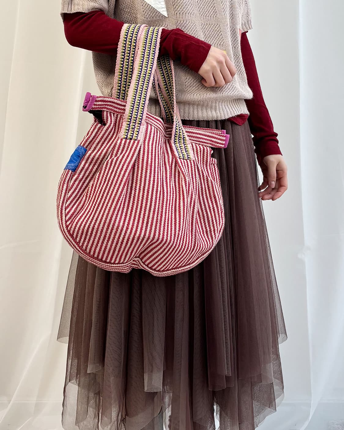 Nepal red stripe tote bag 상품이미지1