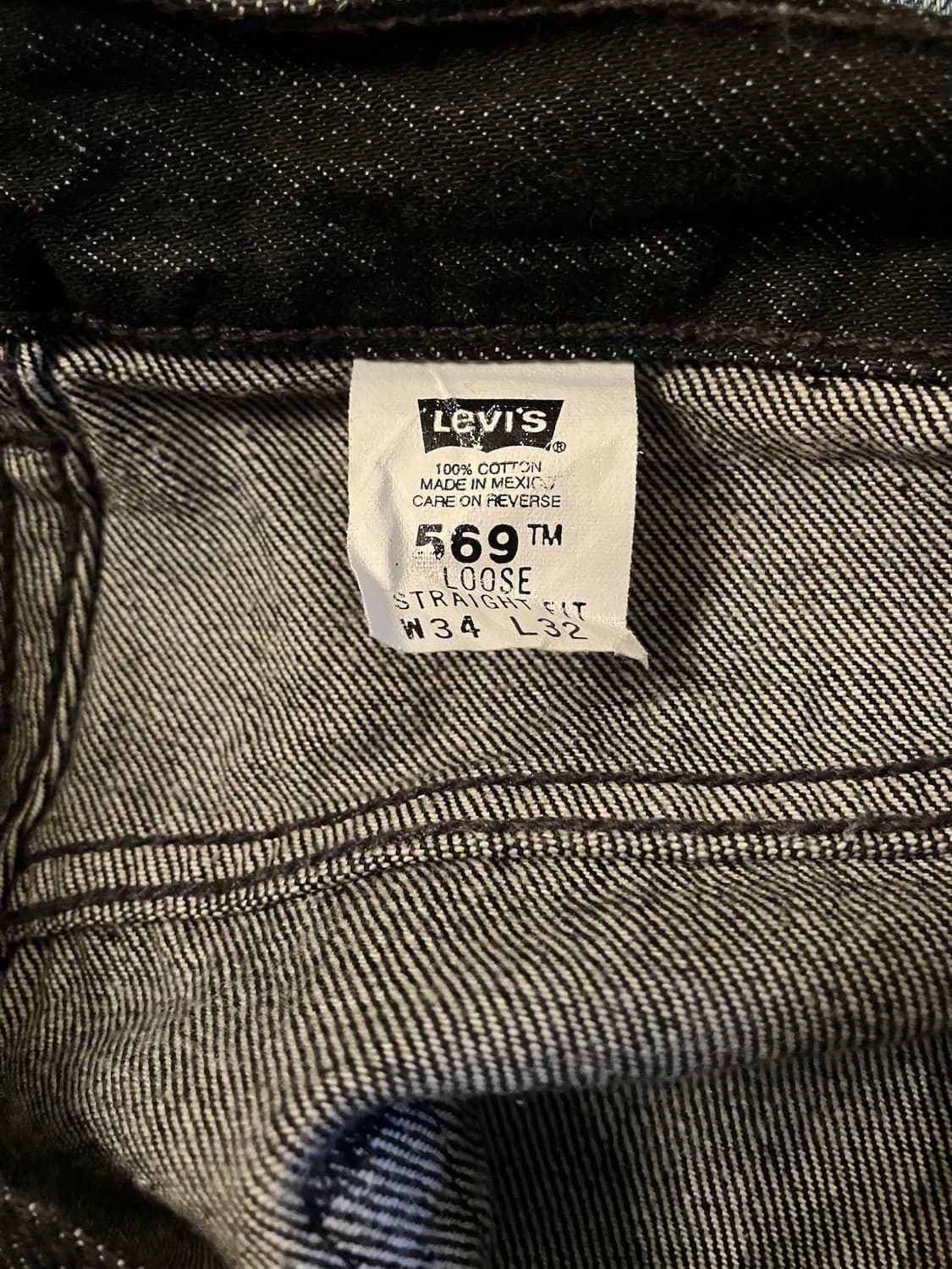 빈티지 리바이스 569 블랙진 흑청 데님 팬츠 상품이미지9