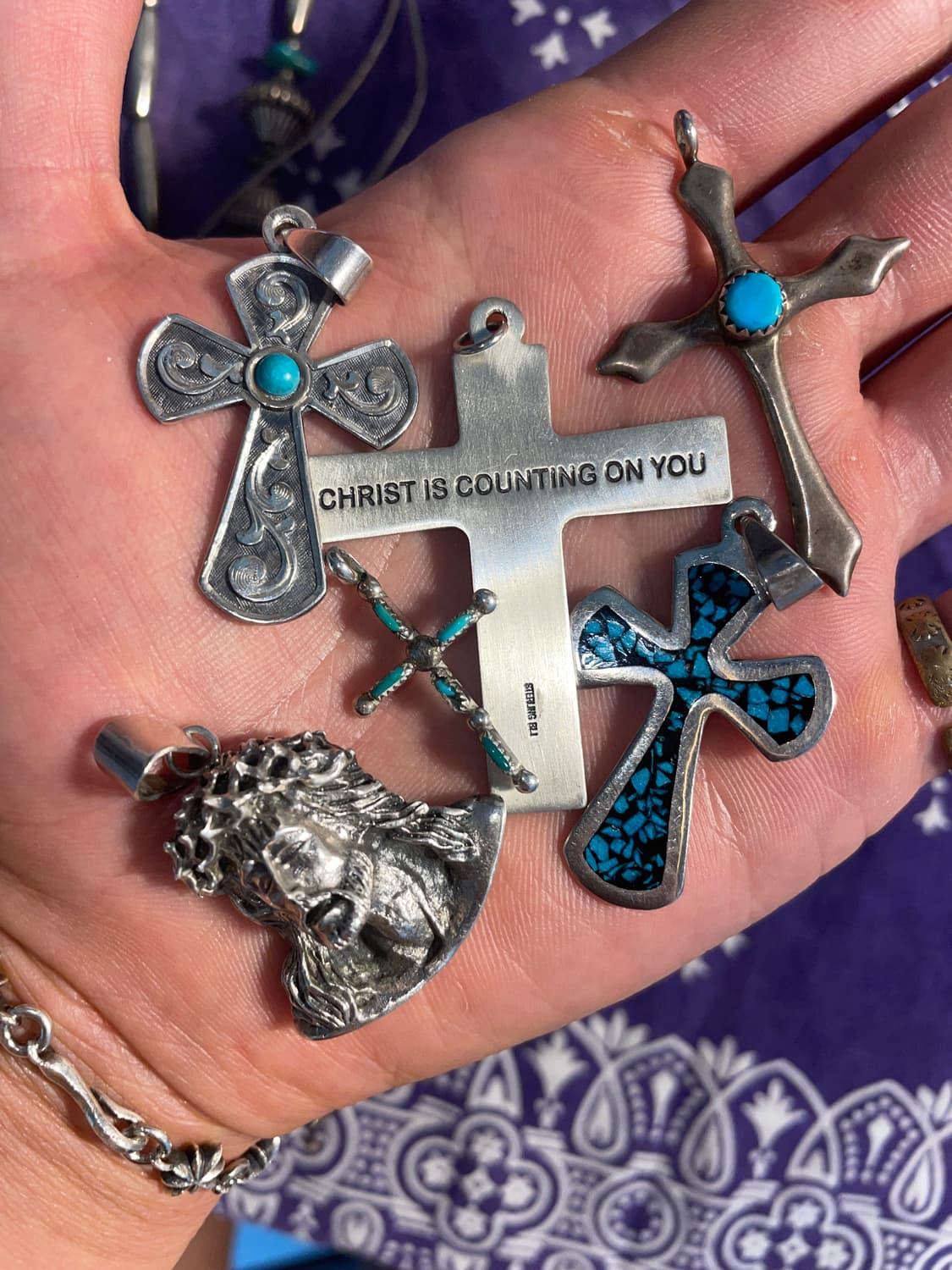 Vintage Sterling Cross Pendant  상품이미지6
