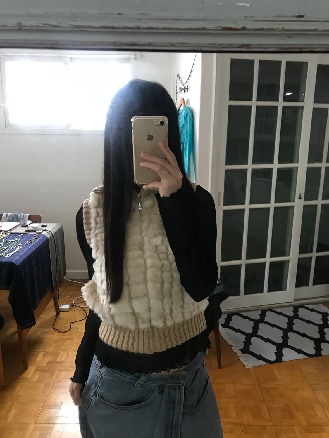 vintage fur knit zip-up 상품이미지5