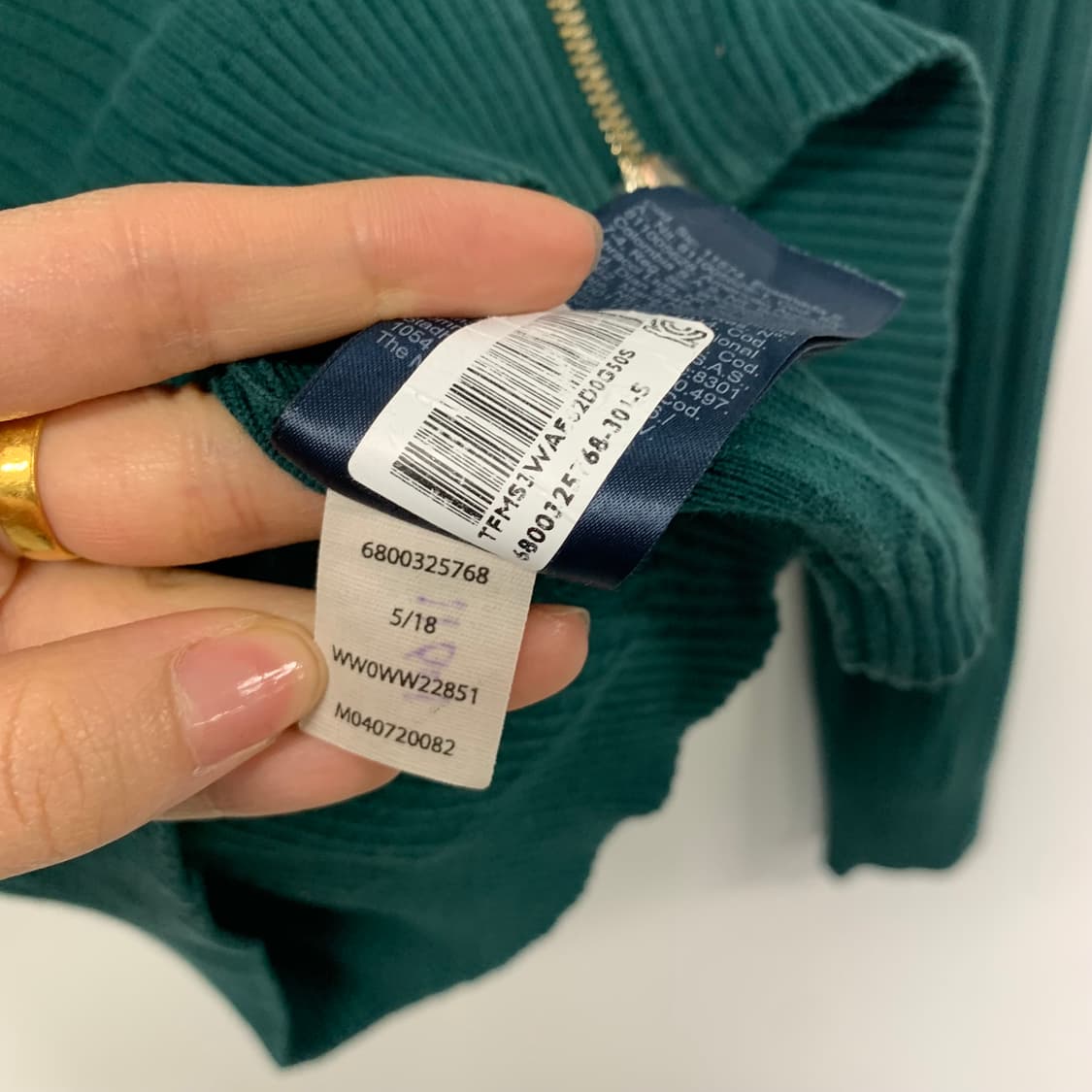 타미힐피거 투웨이 그린 골지 니트집업  상품이미지5