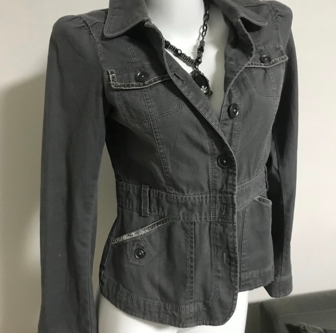 Grey denim stitch detail jacket 상품이미지2