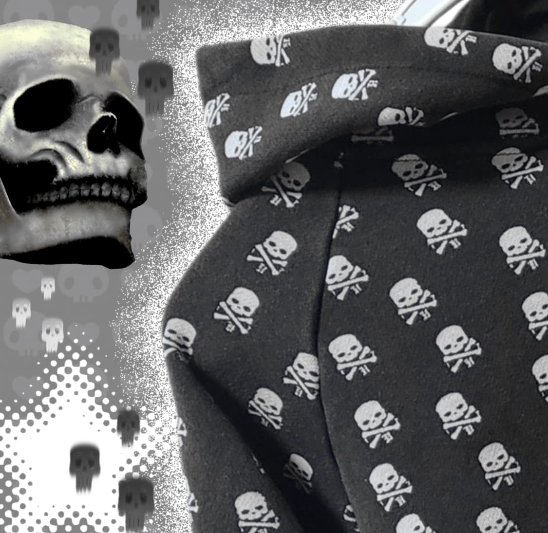 펑크y2k 스컬 해골 후드티 상품이미지1