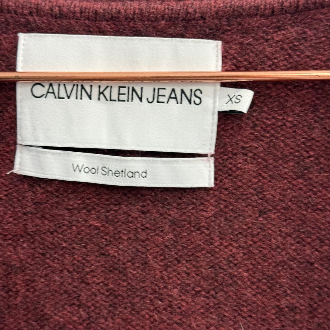 캘빈클라인 버건디 울 니트 가디건 (XS) 상품이미지2