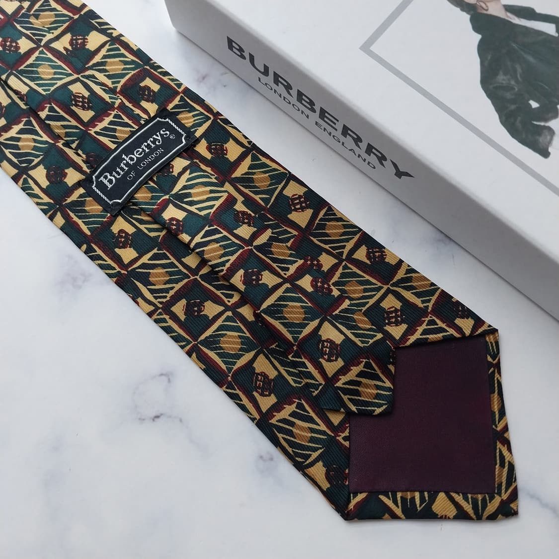 버버리 실크 베이지 헤리티지 패턴 넥타이 10cm A+등급 K2243
 상품이미지8