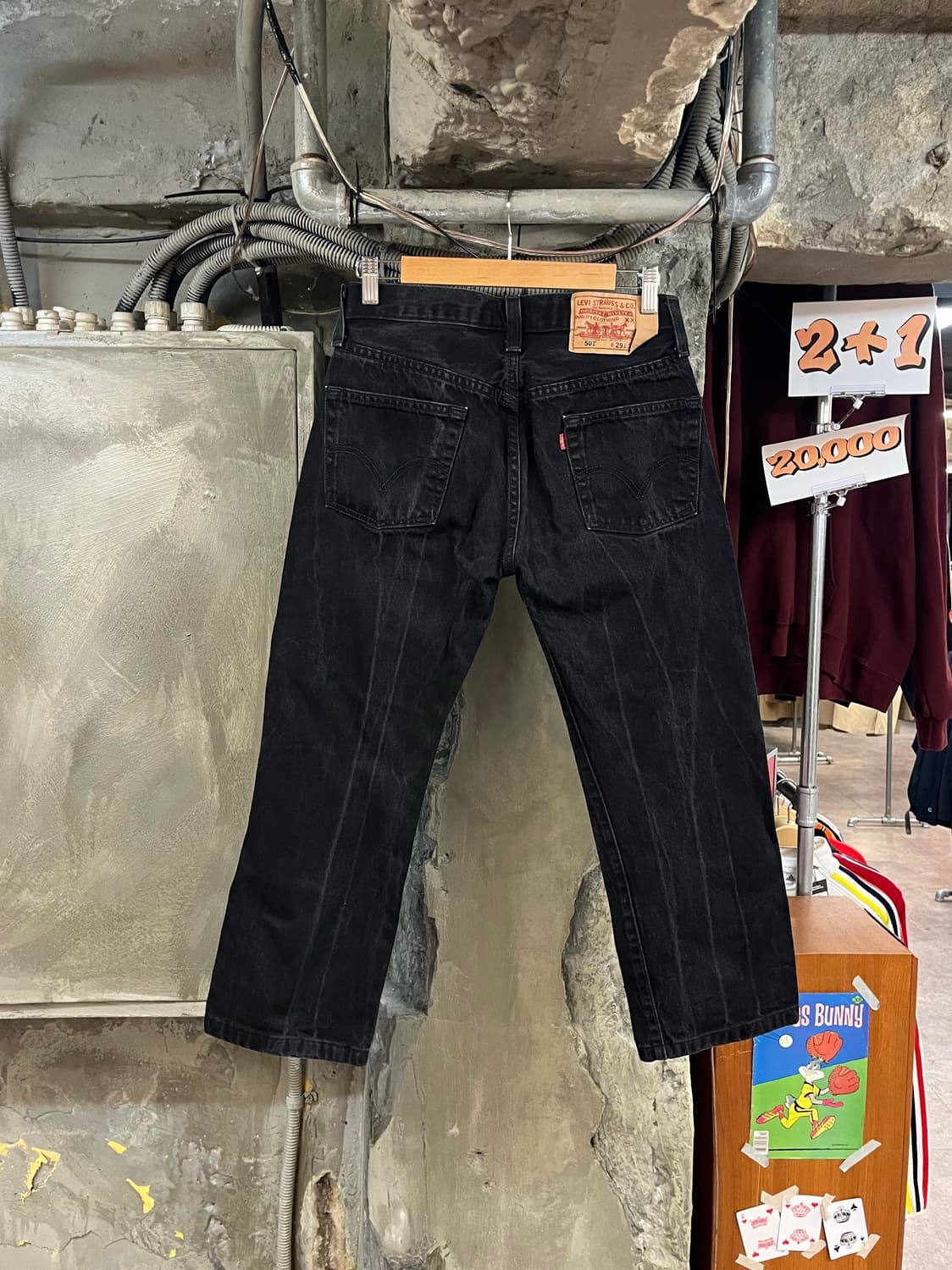 리바이스 501 흑청 데님 팬츠 W29 L30 #csz3581 상품이미지2