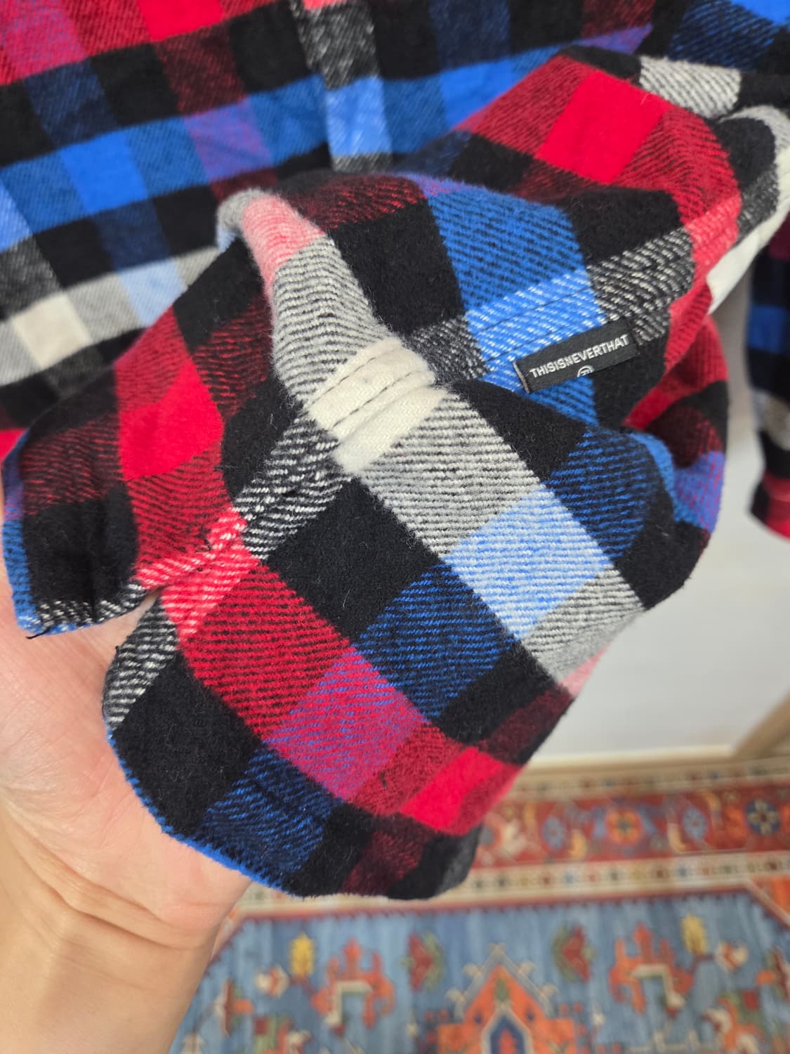 디스이즈네버댓 플란넬 쉐르파 체크 셔츠긴팔 L 상품이미지5