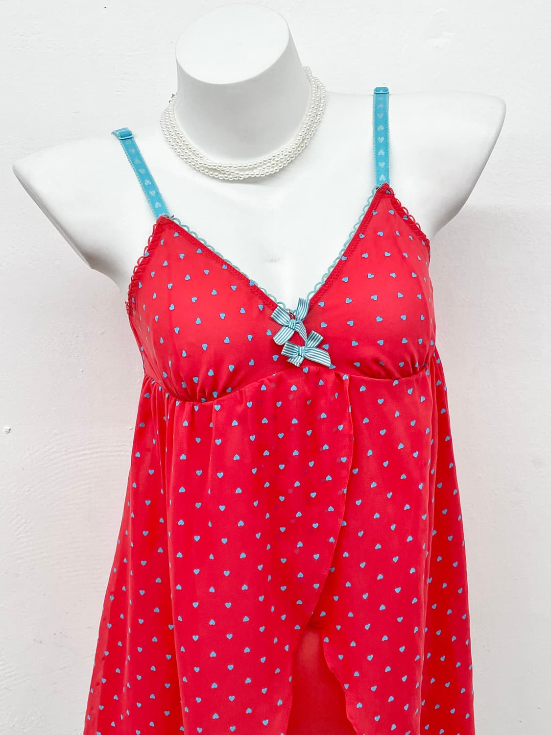 키치 하트 리본 슬립 상품이미지2