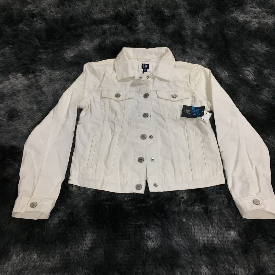 투티/A10 GAP DENIM 화이트 데님 자켓 청자켓 크롭 트러커 우먼 상품이미지3