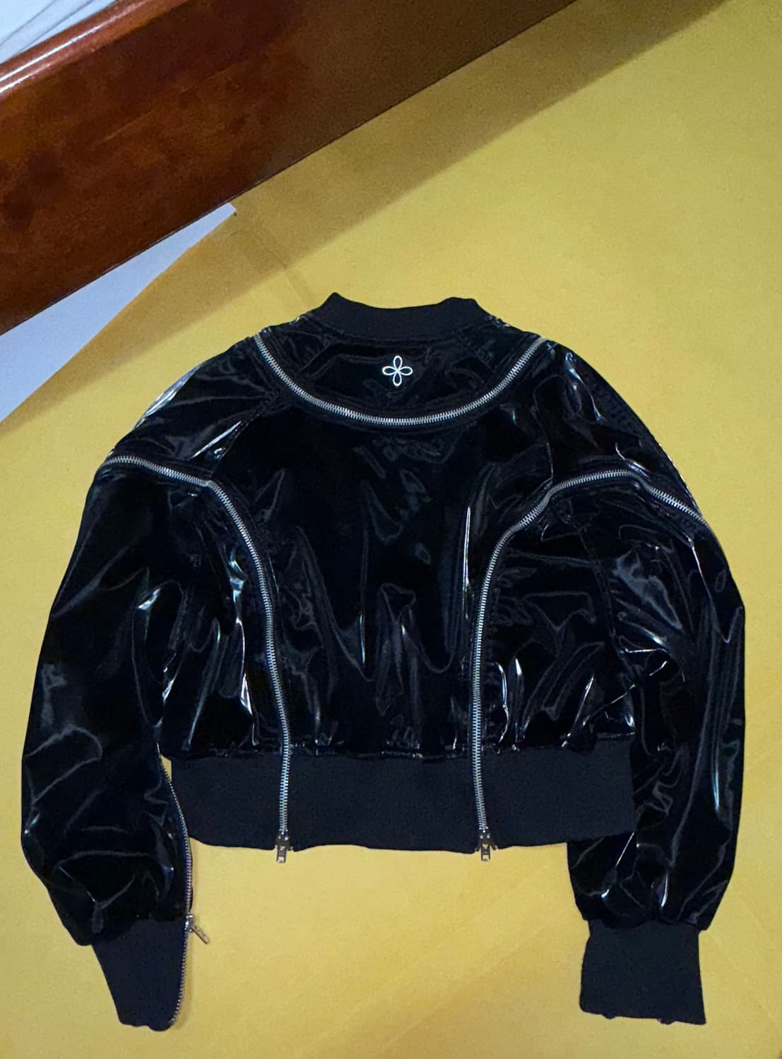 surgery round zip bomber glossy black 상품이미지2