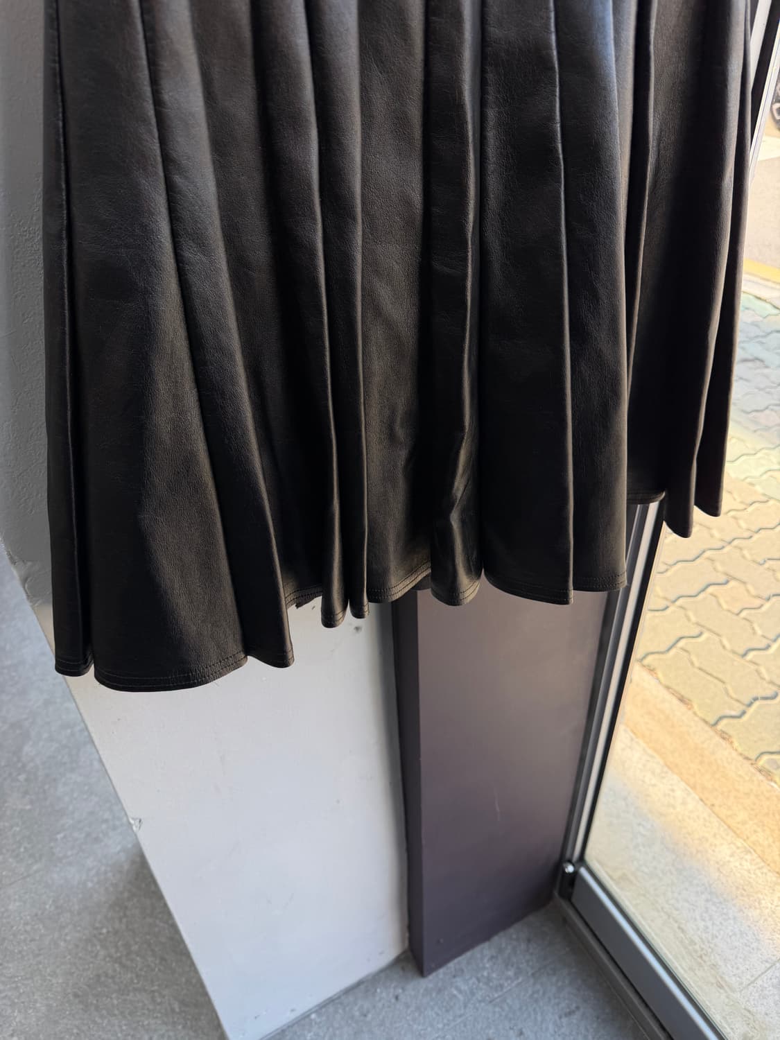 S/ 준야 와타나베 2011FW 레더 플리츠 스커트 블랙 상품이미지5