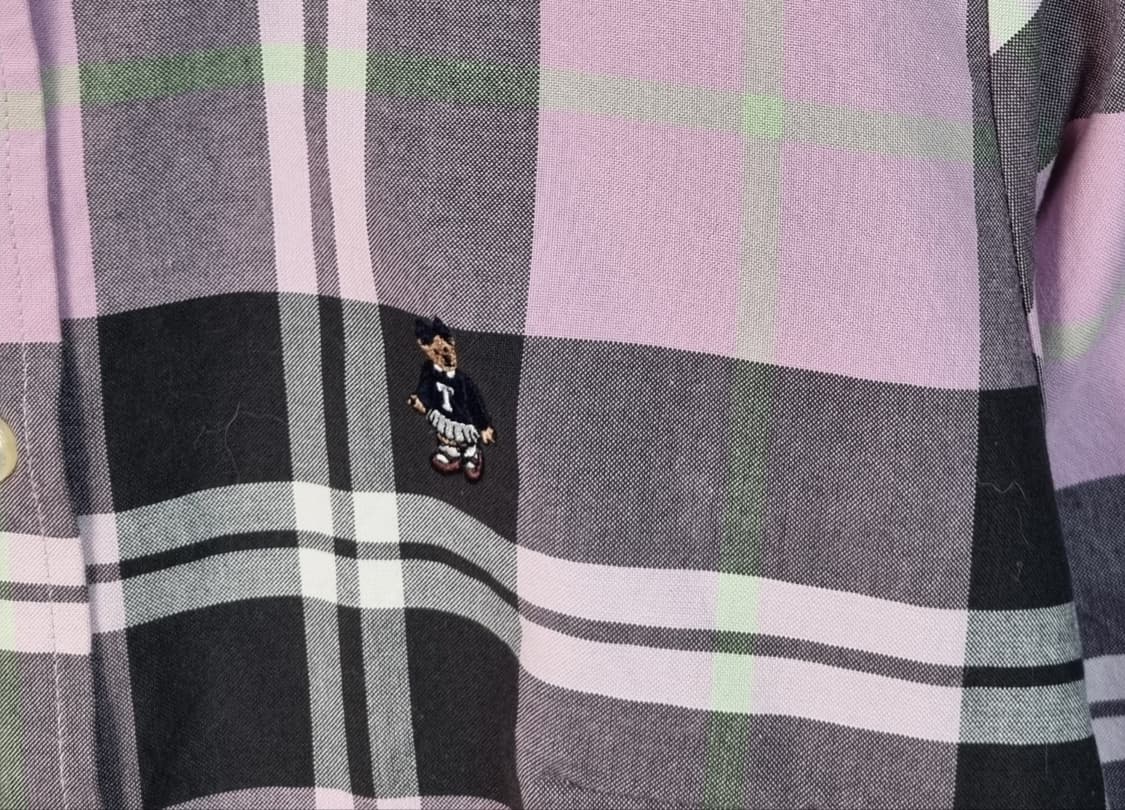 S ) 티니위니 핑크 곰돌이 체크셔츠 상품이미지2