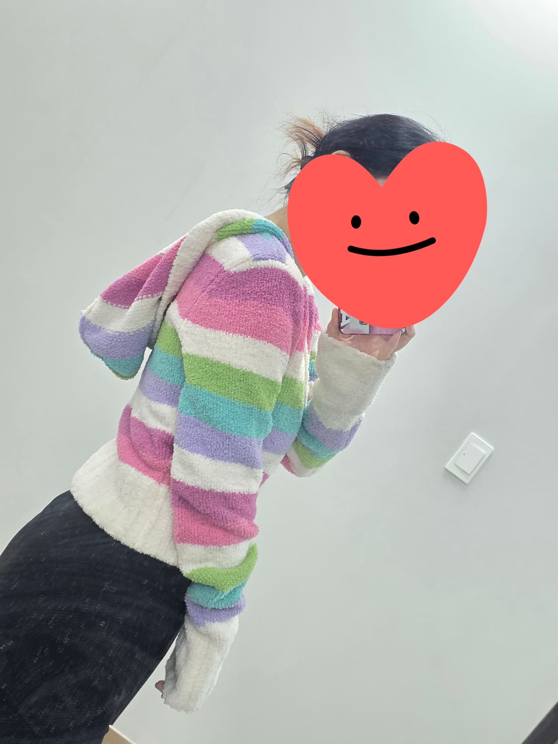 에어로포스테일 미국빈티지)파스텔 y2k 하구미모리걸 스트라이프 후드니트 상품이미지4