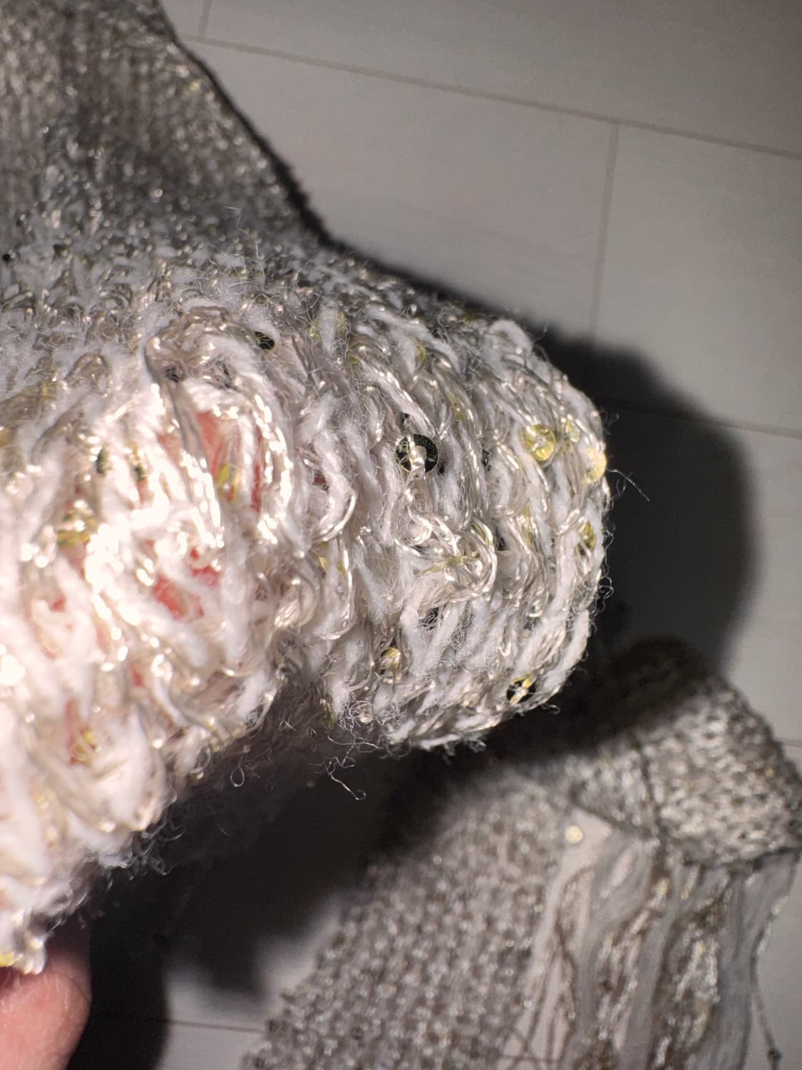 스컬프터 Skinny Sequin Scarf Silver  상품이미지3