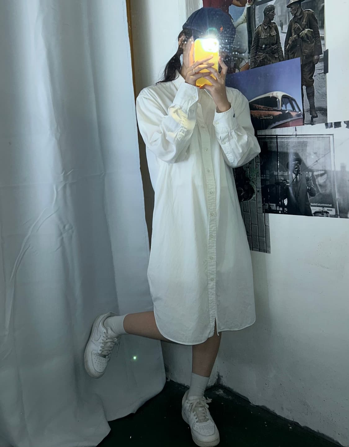 폴로 화이트 포켓 롱 셔츠 L 상품이미지2