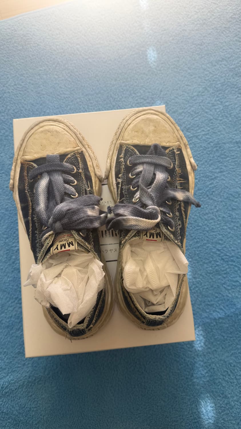 미하라 야스히로 솔 워시드 데님 스니커즈 상품이미지1