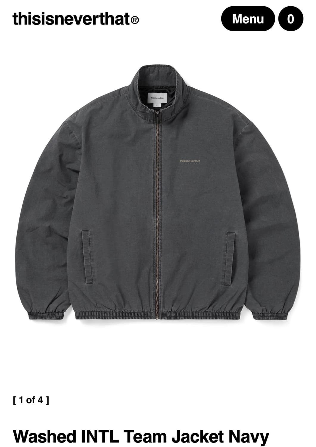 디스이즈네버댓 Washed INTL Team Jacket Navy (S) 상품이미지3