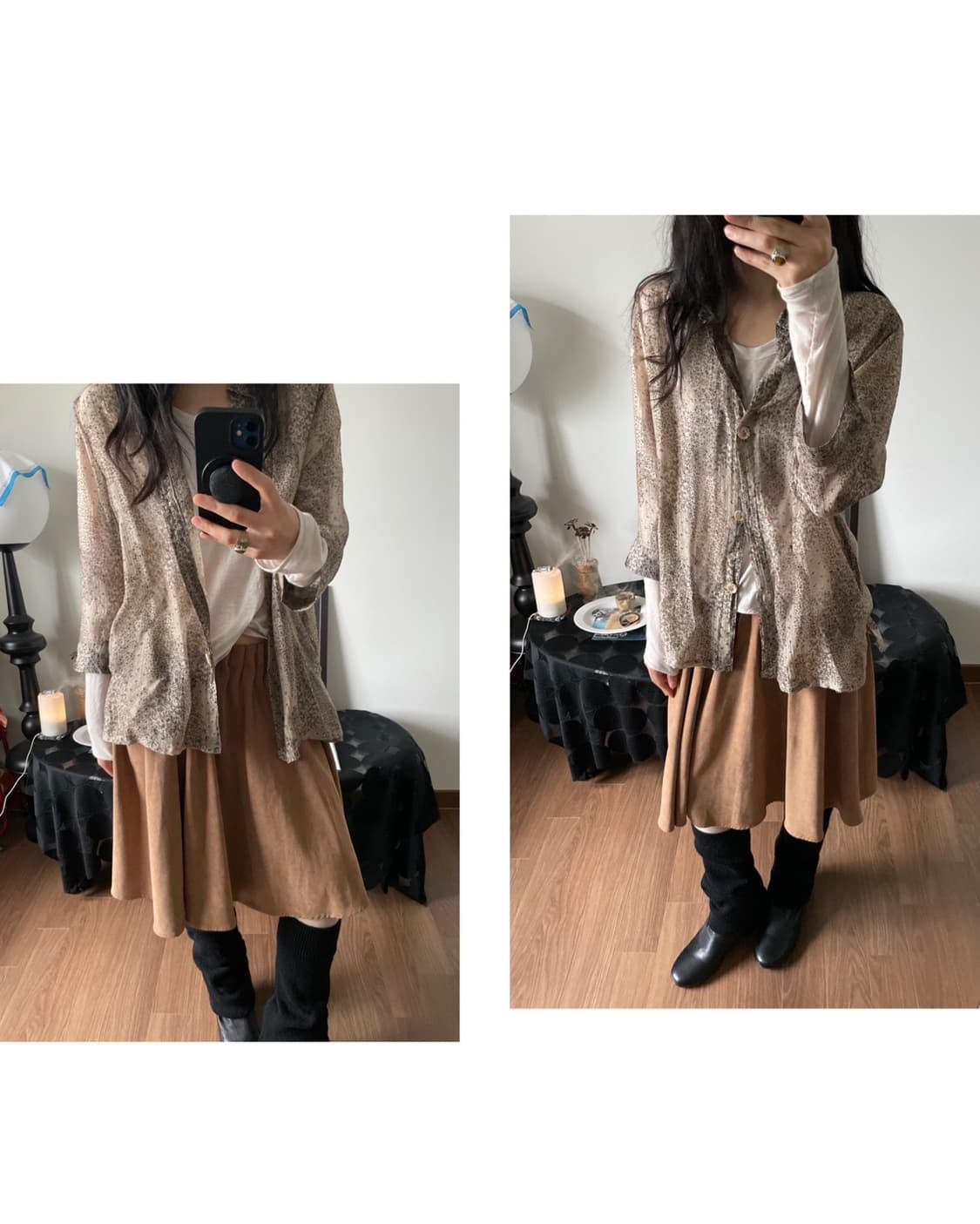 patterned sheer blouse 상품이미지6