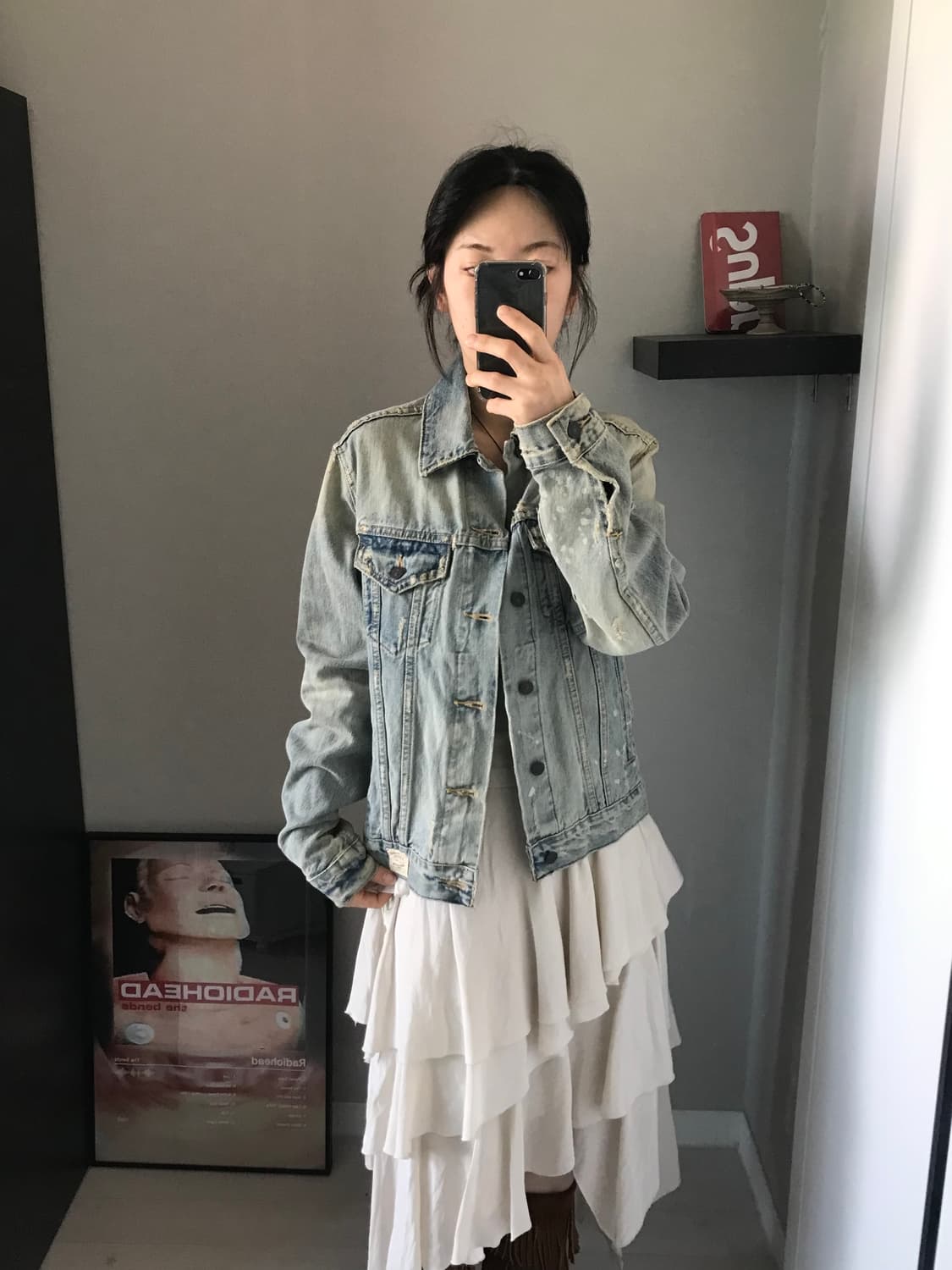 아베크롬비 올드스쿨 데미지 디자인 연청 자켓 상품이미지4