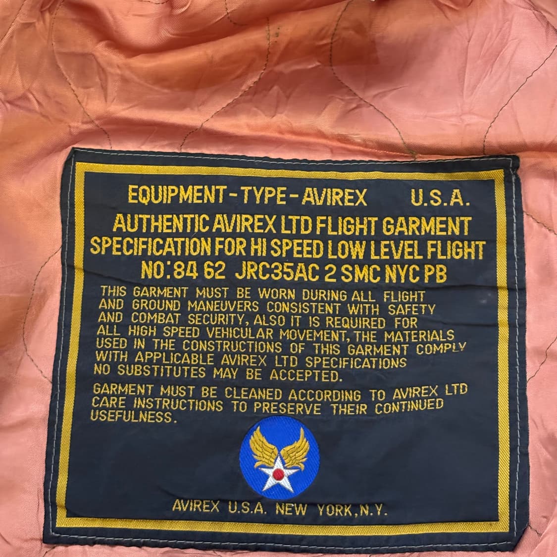 🇺🇸USA 아비렉스 CWU-45 미군 플라이트 자켓 IDEAL 지퍼 상품이미지6