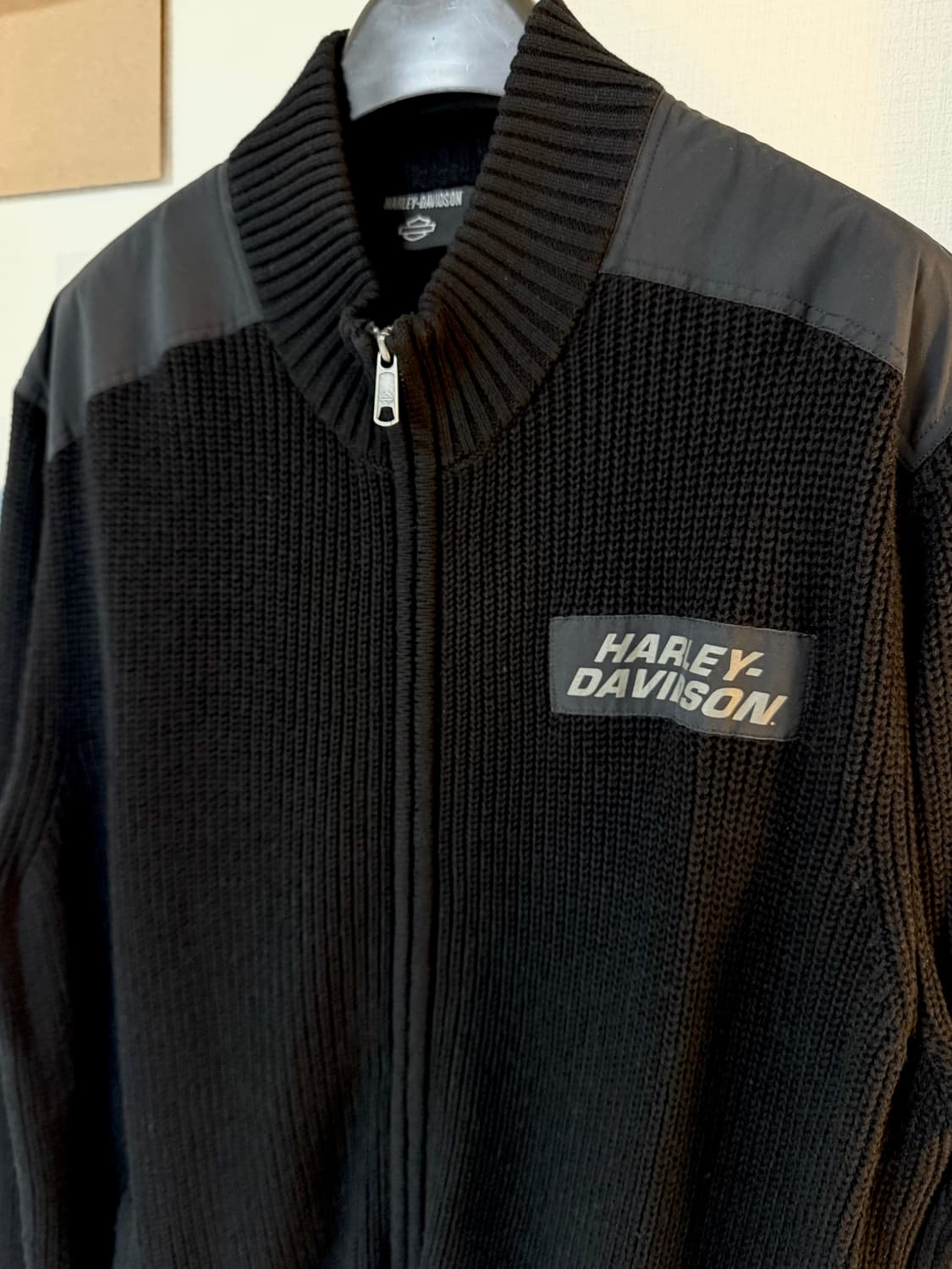 [2XL]할리데이비슨 윌리 G 스컬 울 니트집업 블랙 상품이미지2