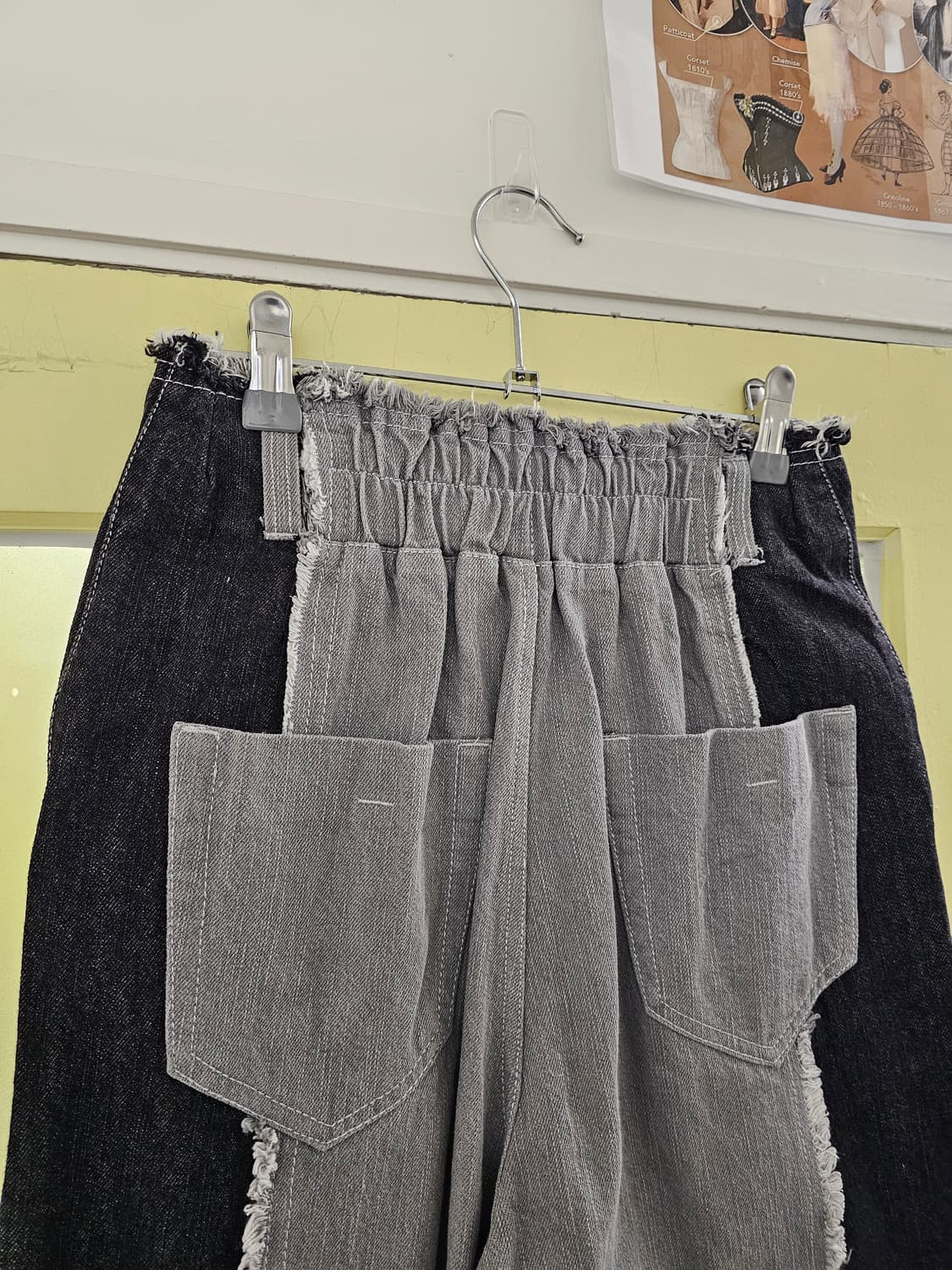 블랙&그레이 투톤 와이드 청바지 상품이미지7