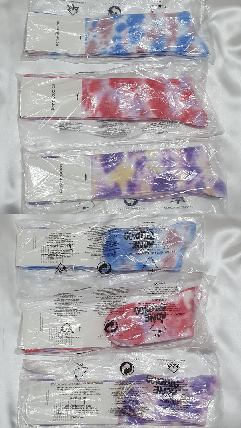 아크네 레드 퍼플 블루 물나염 타이다이 롱 삭스 무릎양말 긴양말 상품이미지2