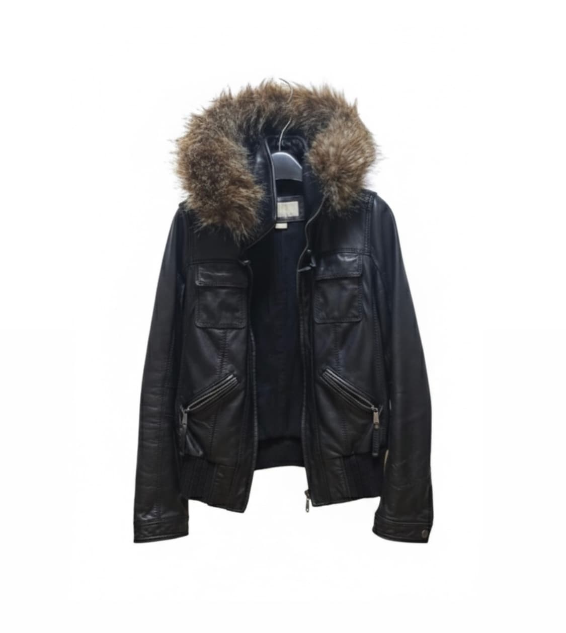 Michael kors 마이클 코어스 블랙 레더 퍼 자켓 XS 상품이미지1